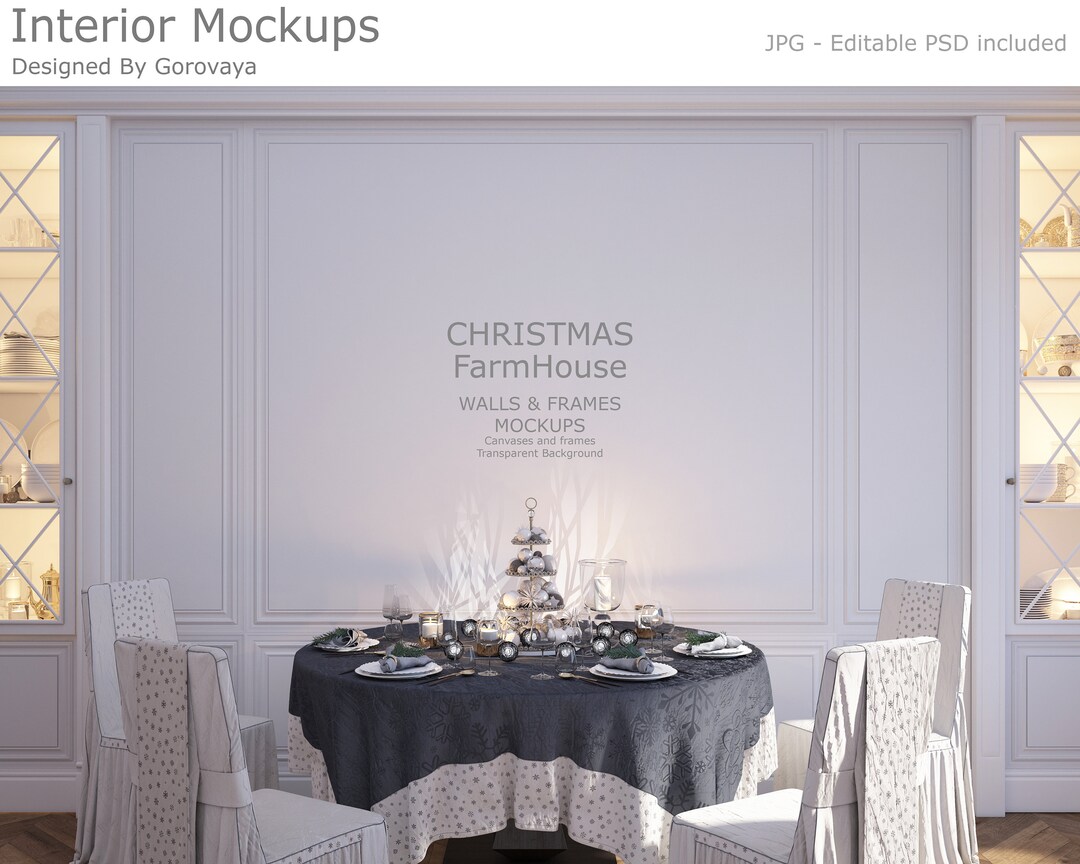 Interior Mockup, Dining Room Mockup, Classic Wall Mockup - Etsy