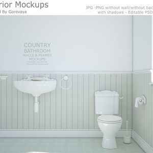 Interior Mockup, Farmhouse Bathroom Mockup, Country Bathroom, Frame Mockup, Art Mock Up, Poster Mock Up