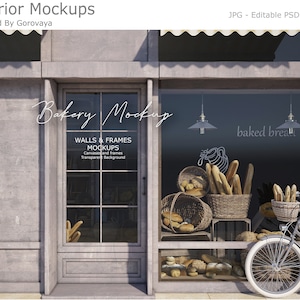 Exterior Mockup, Door Entrance Mockup, Farmhouse Bakery Mockup, Country sign Bakery Mockup