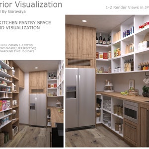3D Kitchen Pantry Design, Interior Visualization, Pantry Renovation, Kitchen Pantry Remodel, Craftsman Design