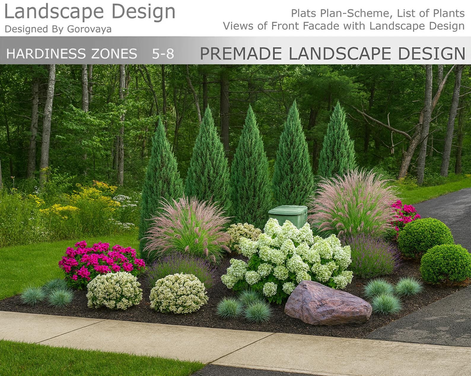 Buy Premade Utility Box Landscaping Design | Corner Garden With