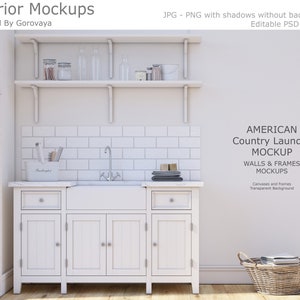 Interior Mockup, Laundry Mockup, Country House Mockup, Farmhouse Mockup, Wall Mockup