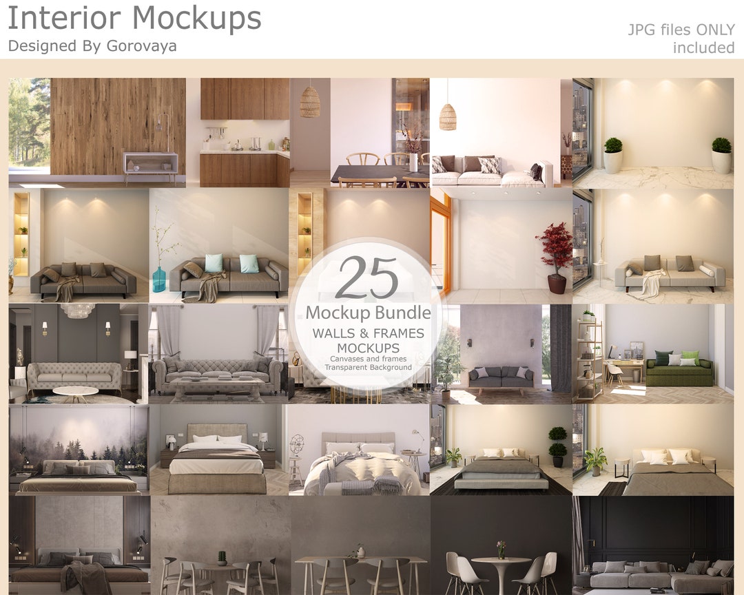 Interior Mockup, Interior Mockup Bundle, Minimalist Modern Interior