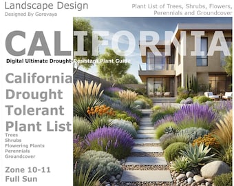 Drought-Tolerant Plant Guide for California Zones 10-11, Digital Download, Plant List