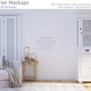 Interior Mockup, Beach House Mockup, Summer House Mockup, Ocean House Mockup, Living Room Mockup, Lounge Room Mockup, Coastal Sea Mockup