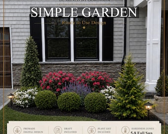 Simple Landscape Design | Garden Bed Layout Zone 5-8 Low Maintenance