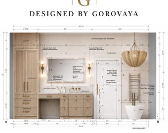 2D Bathroom Floor Plan & Elevation  Drawings