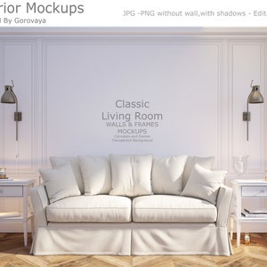 Interior Mockup, Living Room Mockup, Family Room Mockup, English Classic Interior Mockup, Wall Mockup
