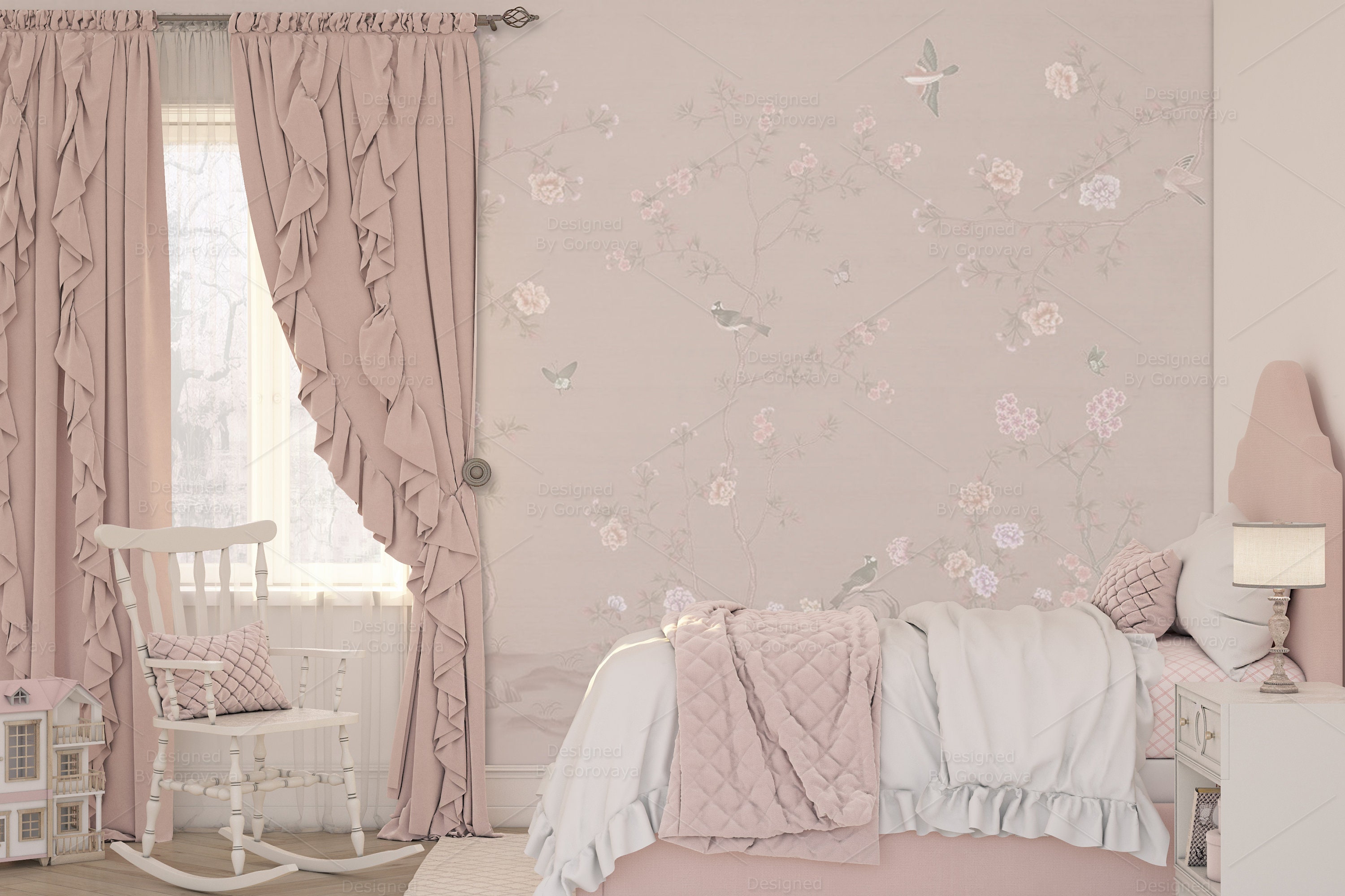 Interior Mockup,frame Mockup,farmhouse Mockup,modern Nursery Room Pink ...