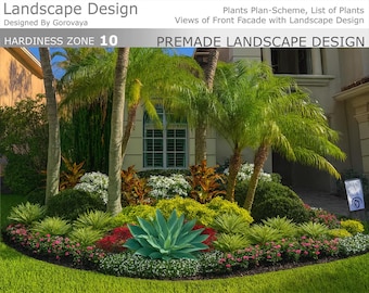Premade Landscape Design – Florida Full Sun Berm Garden Plan (Digital Download)