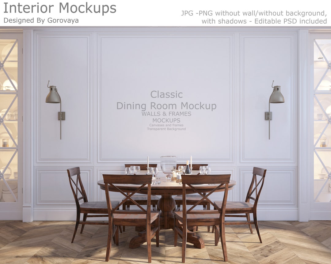 Interior Mockup, Dining Room Mockup, Classic Interior Mockup, Wall ...