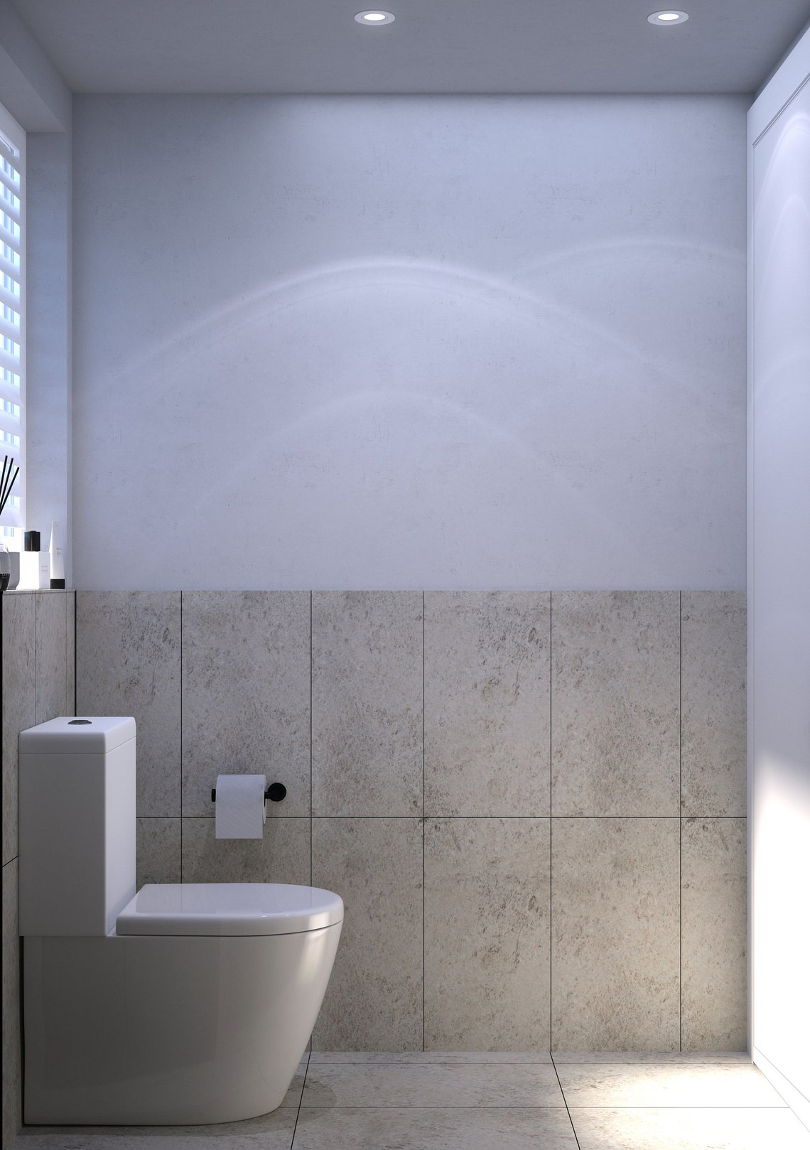 Powder Bathroom Interior Design, 3D Interior Visualization, Realistic ...