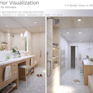 3D Interior Visualization, Master Bathroom Interior Design, Realistic Visualization Render, 3D Interior Visualization, Bathroom Design