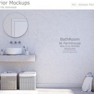 Interior Mockup, Bathroom Mockup, Farmhouse Mockup, Wall Mockup, Rustic Mockup
