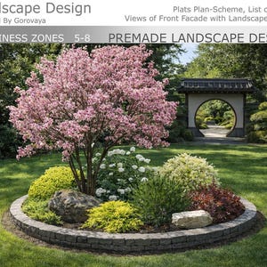 Ready to Use Landscape Design | Round Berm Garden, Zones 5-8 (Digital Download)