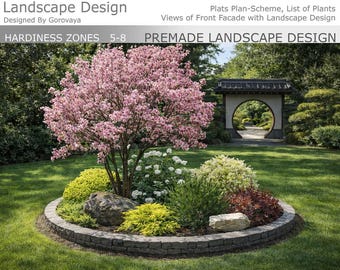 Ready to Use Landscape Design | Round Berm Garden, Zones 5-8 (Digital Download)