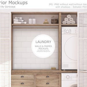 Interior Mockup, Laundry Mockup, Shelves Mockup, Blank Wall Mockup, Farmhouse Mockup, Rustic Room Mockup, Minimalist Mockup, Close-up Mockup