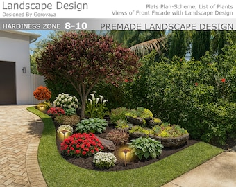 Florida Landscape Design – Premade Garden Berm Plan (Zones 8-10) (Digital Download)