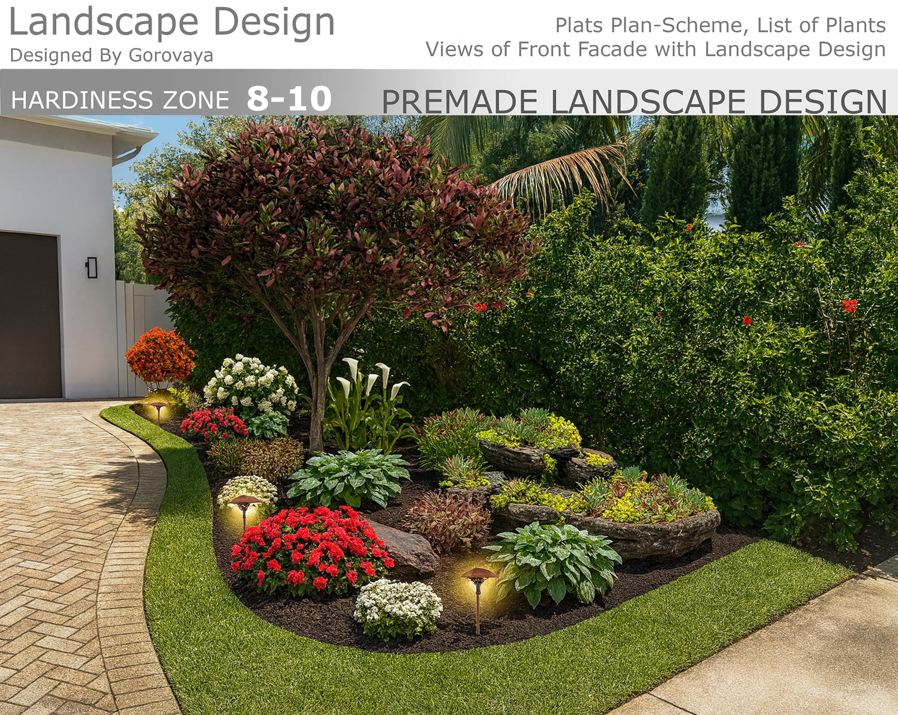 Florida Premade Landscape Design – Landscape Berm Garden – USDA