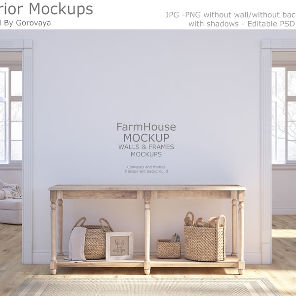 Interior Mockup, Farmhouse Entryway, Hall Mockup, Foyer Mockup, Entryway Mockup, Corridor Mockup, Entrance Mockup, Entry Mockup, Wall Mockup