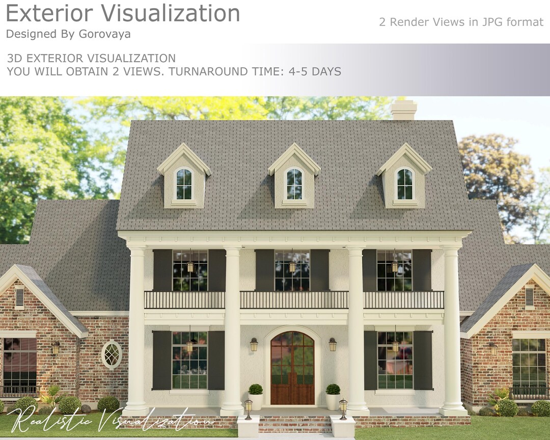 Frontage Sample 3D Front Facade Visualization, Exterior Render, Landscaping - Etsy