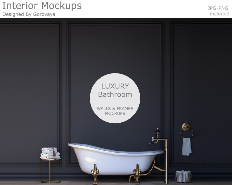 Download Interior Mockup Bathroom Mockup Boho Mockup Black Wall | Etsy
