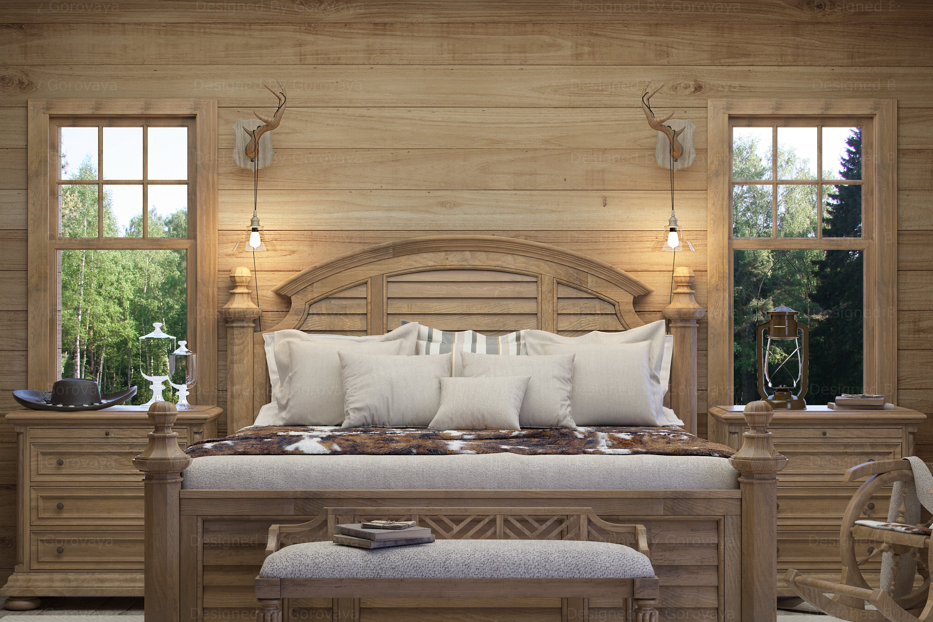 Interior Mockup Ranch Bedroom Rustic Interior Mockup Etsy