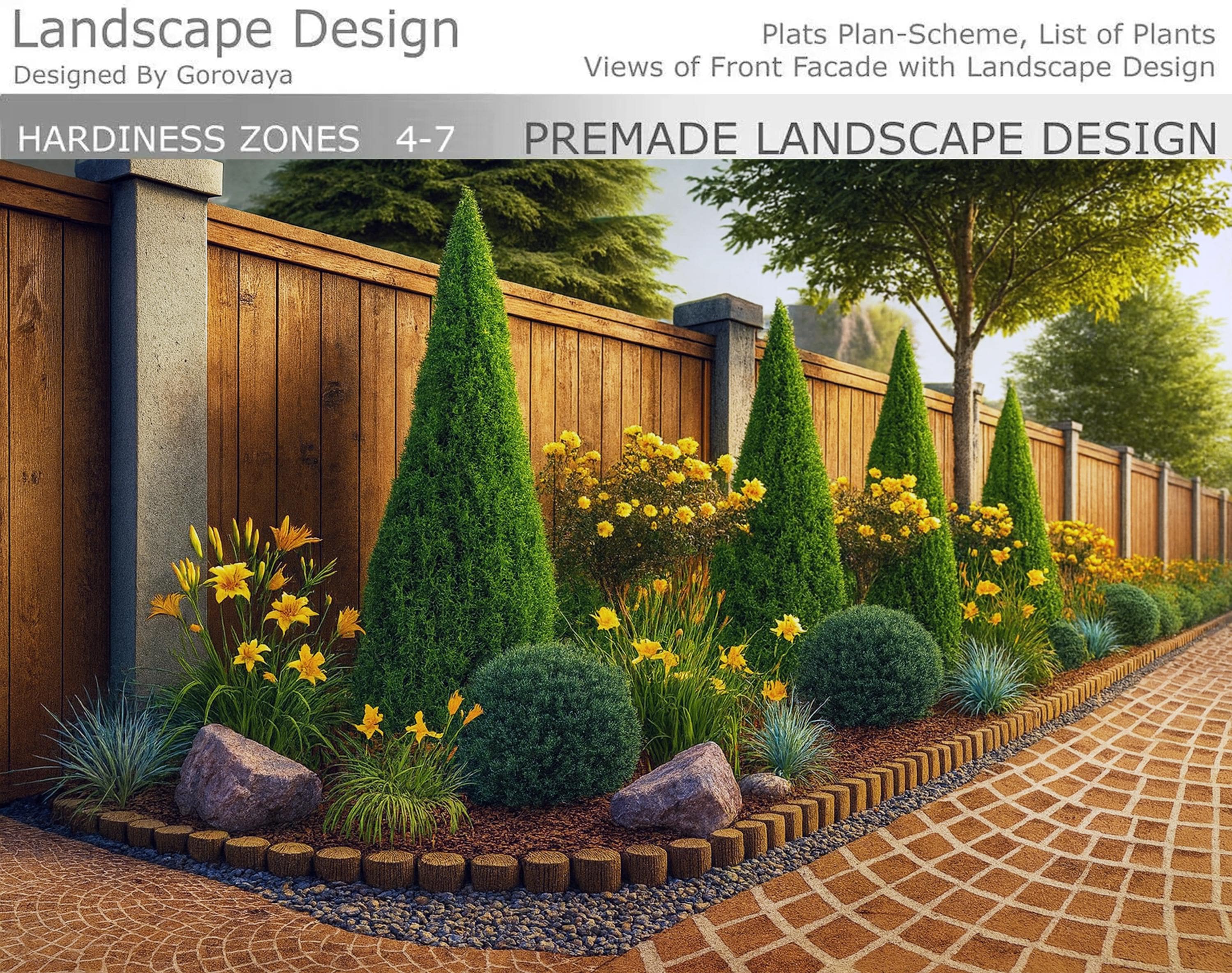 Premade Landscape Design, Landscape Fence Design, Zone 4-7