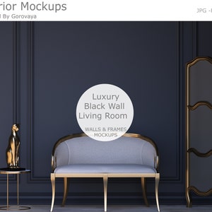 Interior Mockup,Black Frame Mockup,Black Wall Mockup,Luxury  Mockup, Modern Mockup,Black Interior,Living Room Mockup,Sophisticated Wall