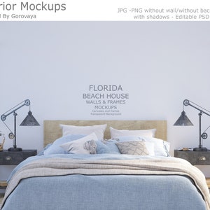 Interior Mockup, Bedroom Mockup, Beach House Mockup, Summer House Mockup, Ocean House Mockup