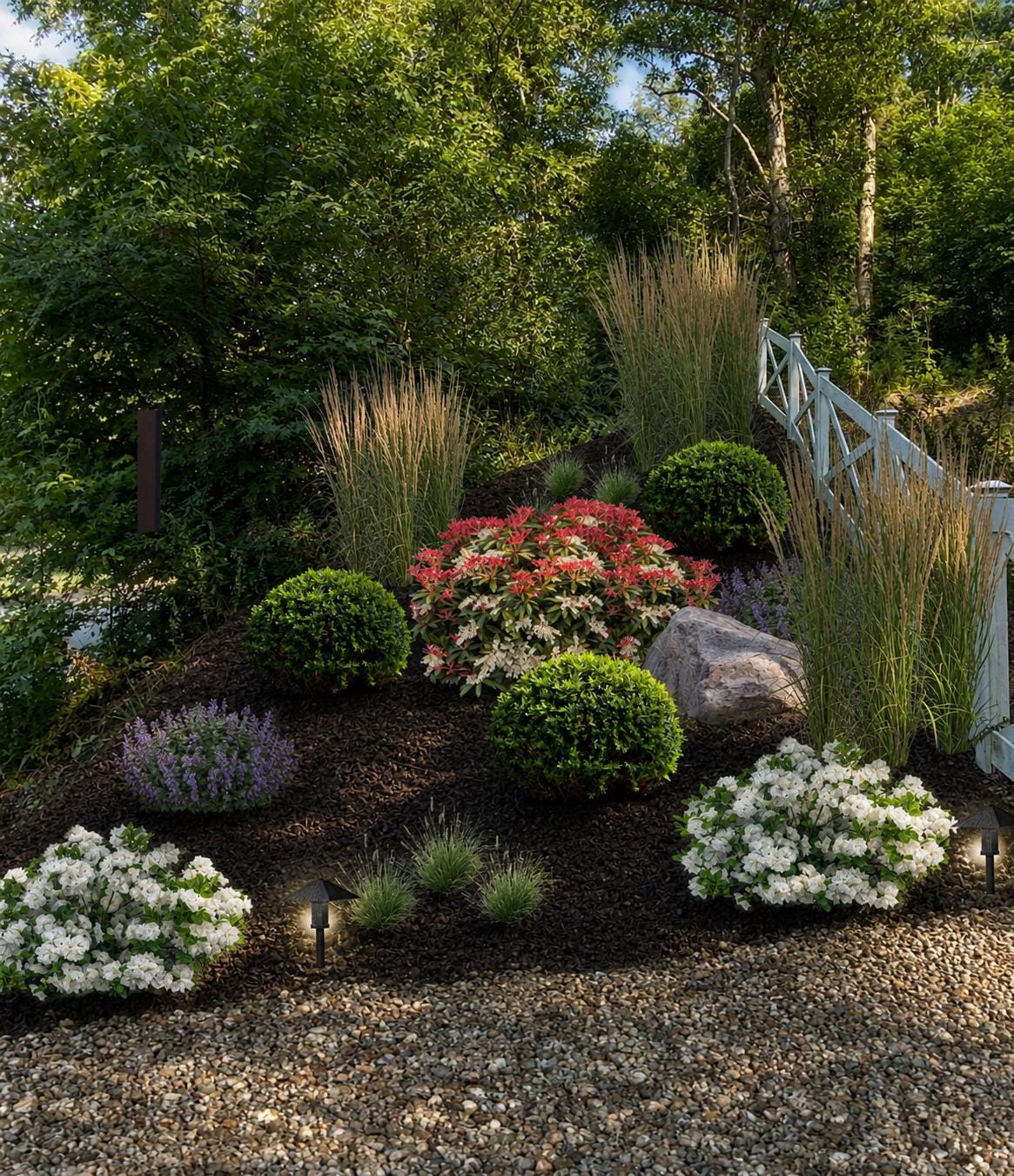 大型本 Ornamental Plants in the Landscape Premade Landscape Design Plan | Zones 5-8 Privacy Garden Idea