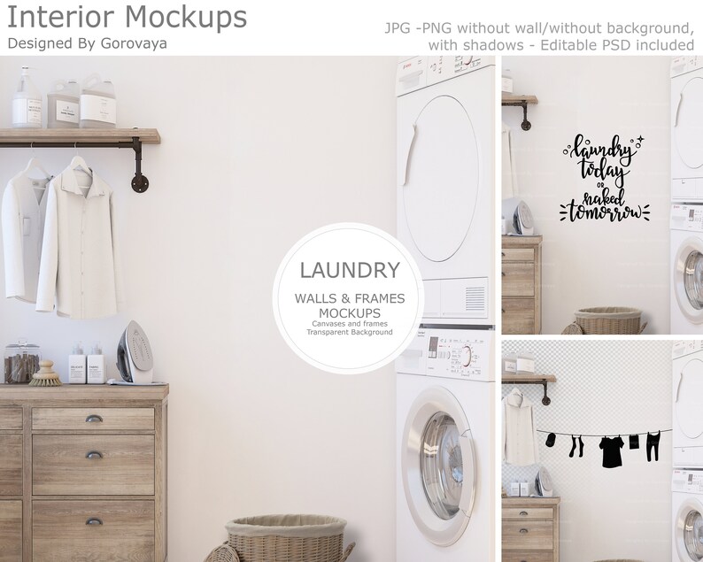 Interior Mockup, Laundry Mockup, Bathroom Mockup,blank Wall Mockup ...