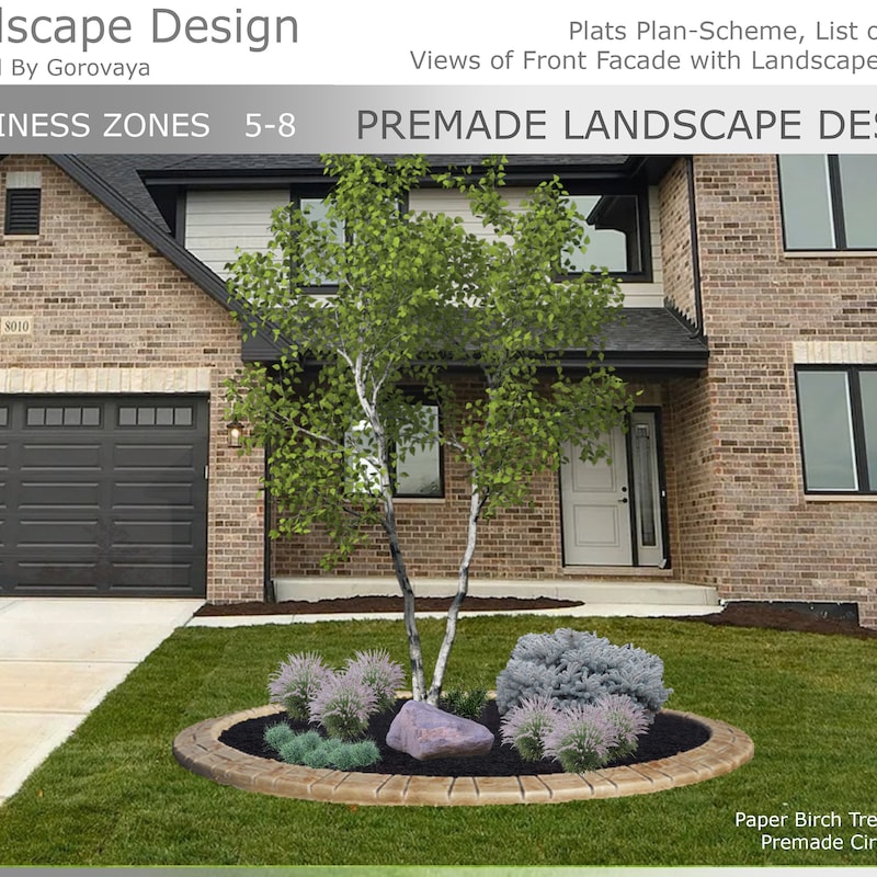 Zone 8 Front Yard Landscape - Etsy
