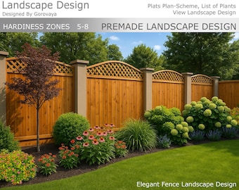 Privacy Fence Garden Design | Zones 5-8, Full Sun (Digital Download)