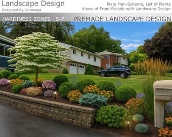 Evergreen Front Yard Landscape Design | Privacy Layout (Digital Download)