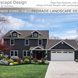 Ready to use Landscape Design Plan, Evergreen Garden Bed Idea (Digital Download)