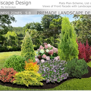 Premade Landscape Design, Landscape Berm, Zone 5-8 Berm, Coniferous Berm, Evergreen  Fantasy Garden, Evergreen Berm