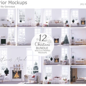 Interior Mockup,12 Christmas Mockup Bundle, Christmas Mockup, Frame Mockup, Interior Mock Up