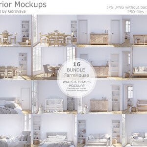 Interior Mockup, 16 Mockup Bundle, Bundle Set Mockup, Farmhouse Mockup, Rustic Mockup, Living Room Mockup, Bedroom Mockup, Mudroom Mockup