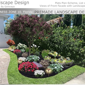 FLORIDA Projeto de paisagismo pré-fabricado, Berma paisagística, Berma da zona 10, Jardim de flores de Berma, Paisagem, Berma pronta