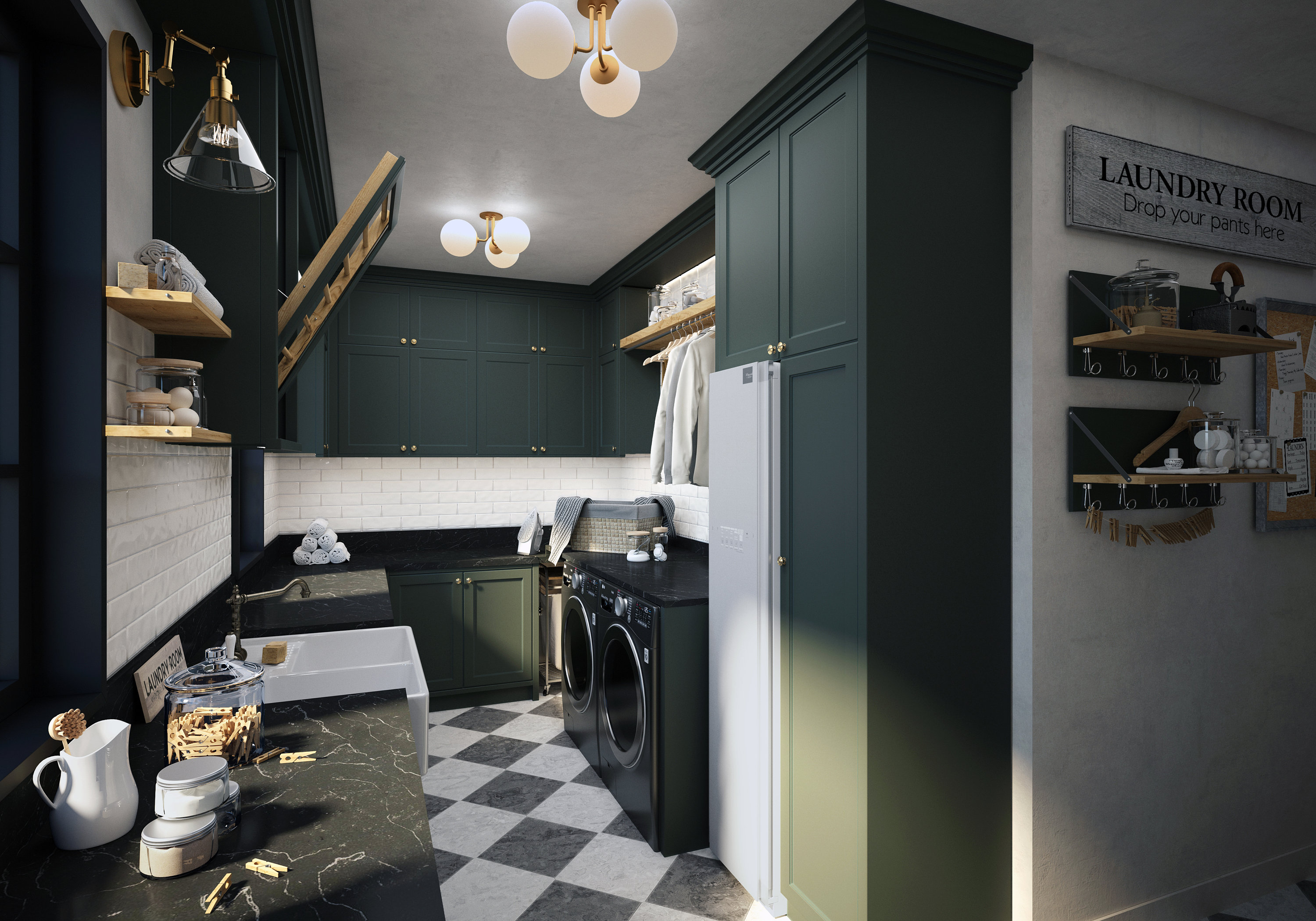 Laundry Room 3D Visualization & Photorealistic Rendering - Etsy