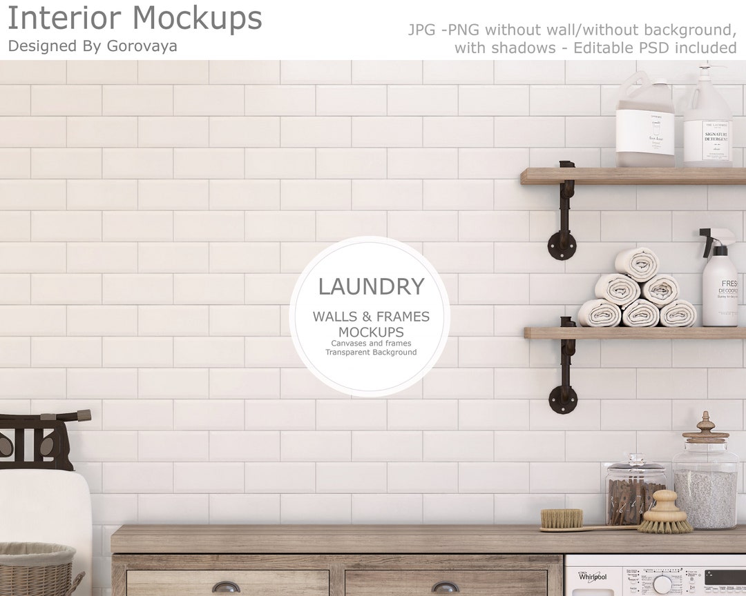 Interior Mockup, Laundry Mockup, Bathroom Mockup,blank Wall Mockup ...