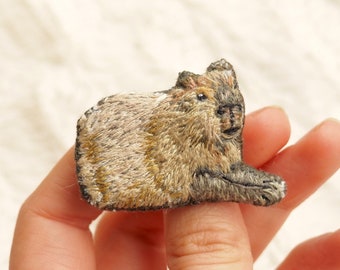 Capybara Handmade Brooch Hand Embroidery Pin, Capybara Lover Gift Ideas, Capybara Jewellery, Capybara Gifts, Cute Capybara