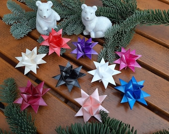 7er Set Fröbelsterne, Durchmesser 6cm, versch. Farben, Papiersterne, Origami, Weihnachtsdeko