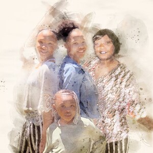 Custom miniature portrait drawing grandparents