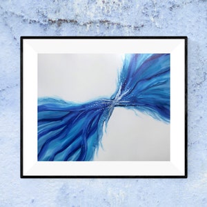 BLUE MY MIND Original Alcohol Ink Abstract, Alcohol Ink Art, Fluid Art, Modern Art