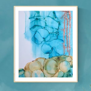 INFINITY&#39;S EDGE Original Alcohol Ink Abstract, Alcohol Ink Art, Modern Art, Fluid Art