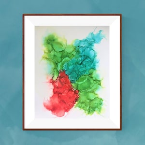 FOLLOW THE DOTS, Original Alcohol Ink Abstract, Alcohol Ink Art, Fluid Art, Modern Art