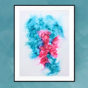 LARGE &quot;DANCE of PASSION&quot;, Original Alcohol Ink Abstract, Modern Art