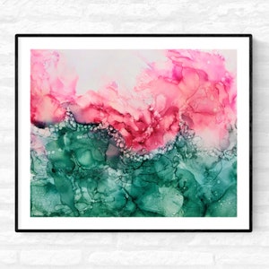 SIMPATICO ORIGINAL Alcohol Ink Abstract, Impressionist Floral Art, Mother&#39;s Day Gift